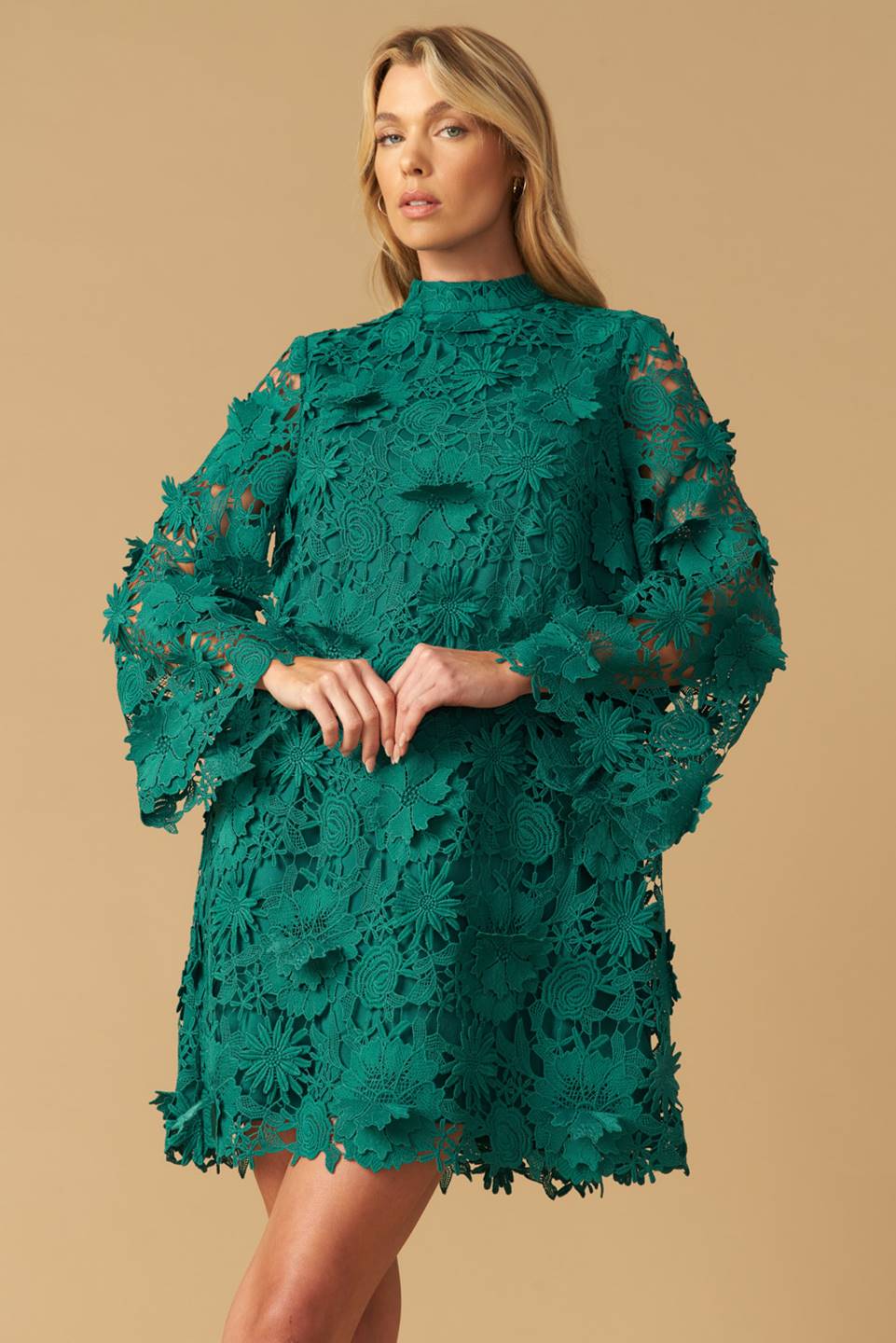 IN THE FLOW WOVEN LACE MINI DRESS Flying Tomato